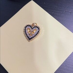 Chanel Gold and Black Heart Pendant